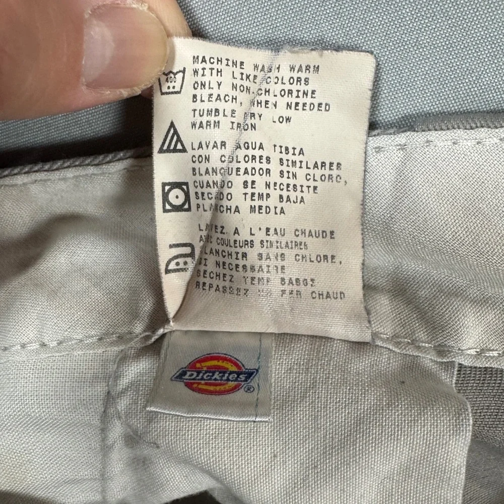 Dickies Double Knee Loose Fit Work Pants Silver Gray Mens 44x30 (Fits 42x28)